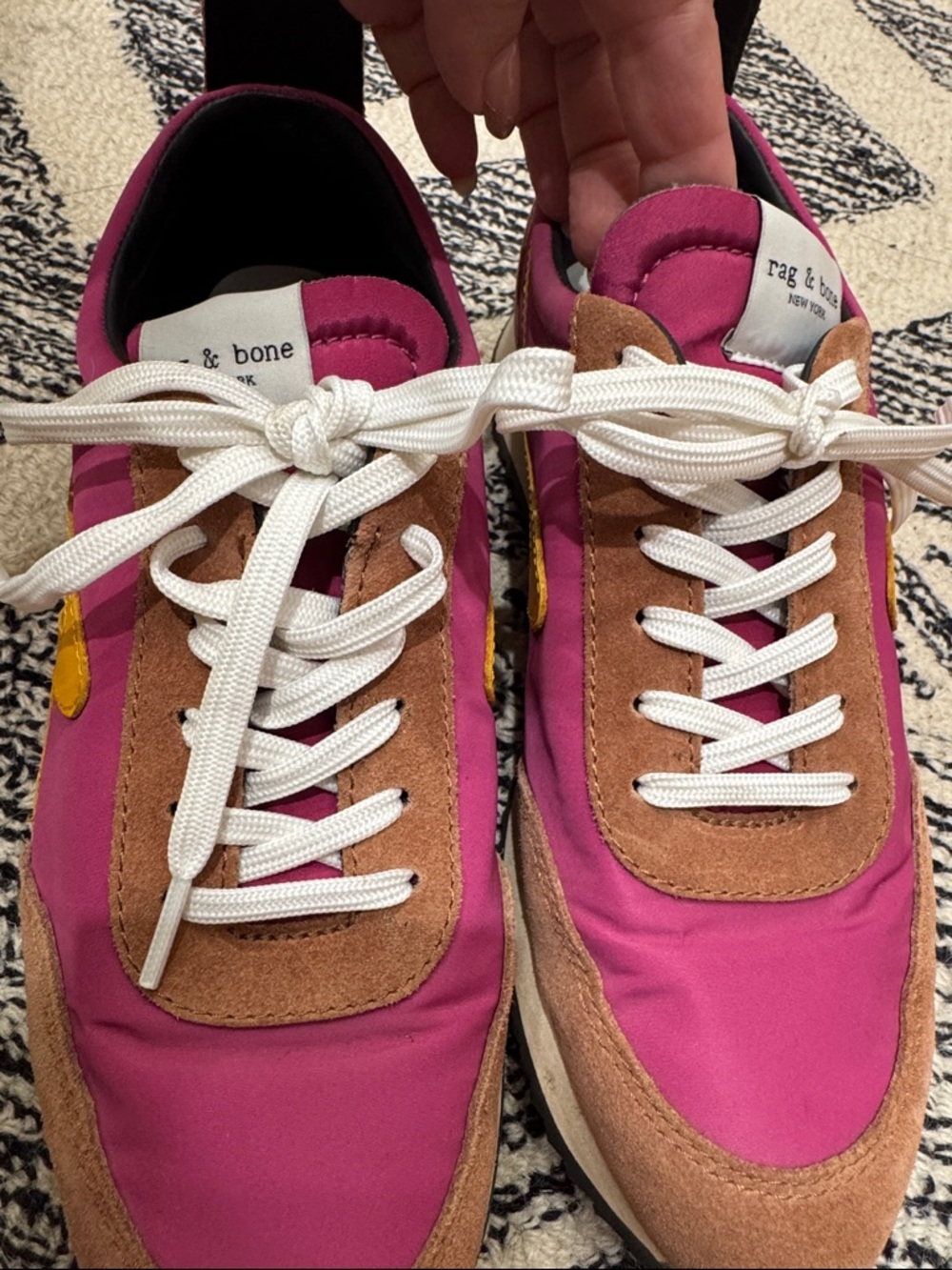 rag & bone Magenta and Brown Runner Sneakers with Yellow Accent - Picture 9 of 11